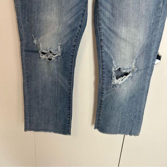 Judy Blue Jeans Womens Size 11/30 Skinny Fit Capri Mid Rise Raw Hem Distressed - Picture 3 of 7